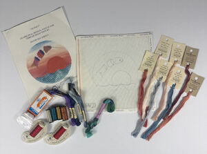 David McCaskill Needlepoint Canvas Sunset Stitch Guide Gentle Art Thread Kit Lot